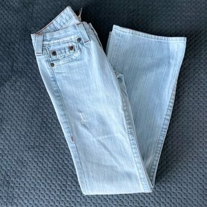 True Religion Bobby White Washed Flare Bootcut Jeans Size 26